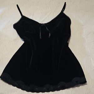 Old Navy Y2K Black Velvet Tank Top